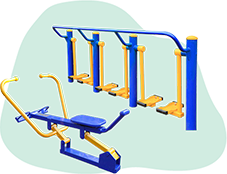 三人漫步機，劃船器